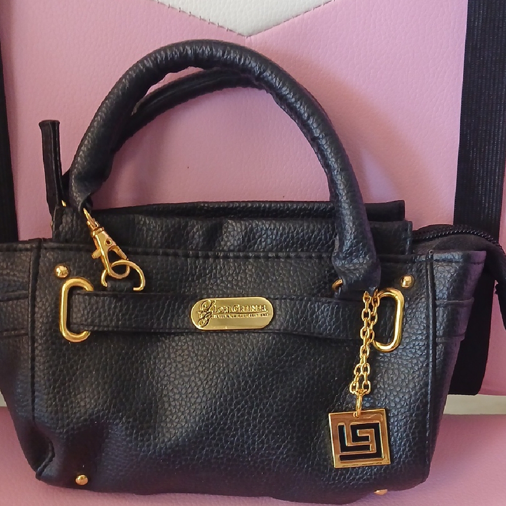 Lori Greiner Black Mini Bag with Gold Accents